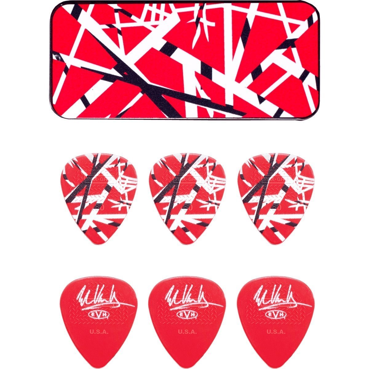 BOX IN METALLO 6 PLETTRI DUNLOP EVH FRANKESTEIN EVHPT02 0.60