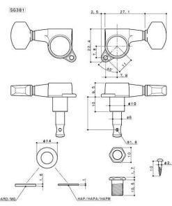 Alternative view of MECCANICHE PER CHITARRA GOTOH SG381MG 01 CK L3/R3