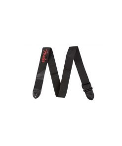 TRACOLLA PER CHITARRA E BASSO FENDER 2" Black Poly Strap w/ Red Fender® Logo