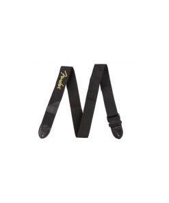 TRACOLLA PER CHITARRA E BASSO FENDER 2" Black Poly Strap w/ Yellow Fender® Logo