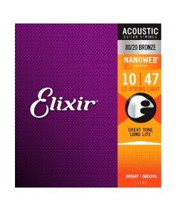 CORDIERA PER CHITARRA ACUSTICA 12 CORDE ELIXIR 11152 Nanoweb Light 12 String Acoustic Bronze