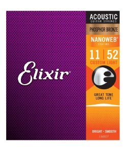 CORDIERA PER CHITARRA ACUSTICA ELIXIR 16027 Nanoweb Custom Light Acoustic Phosphor Bronze (11-52)