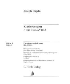 LIBRO Concerto for Piano (Harpsichord) and Orchestra F major Hob. XVIII:3 di Franz Joseph Haydn