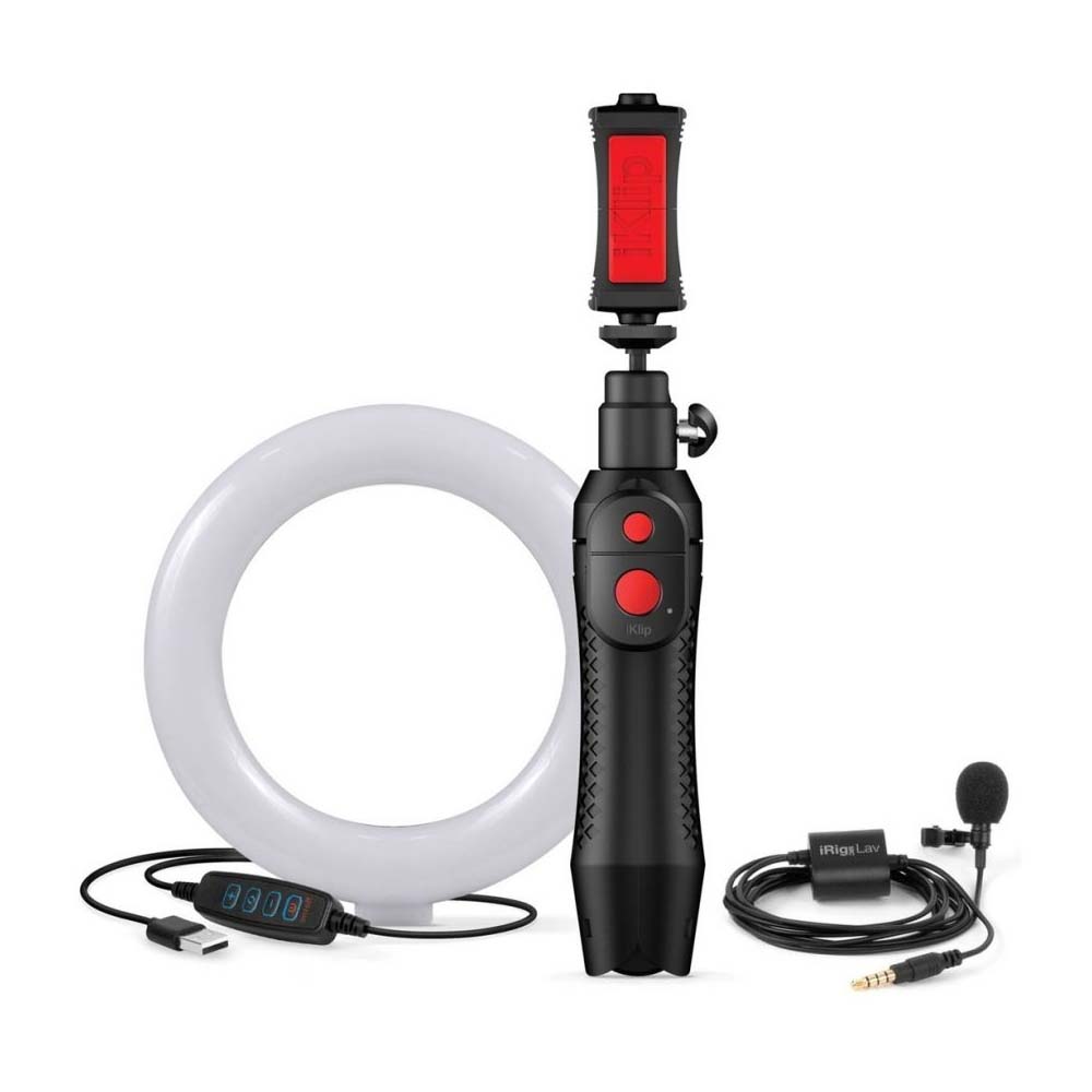BUNDLE IK MULTIMEDIA iRig Video Creator Bundle Kit Video Streaming Microfono/Stand/Luce
