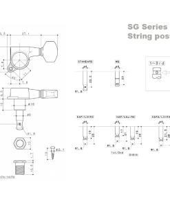 Alternative view of MECCANICHE PER CHITARRA GOTOH  SG381 C 07 HAPM -  L6 Autobloccanti
