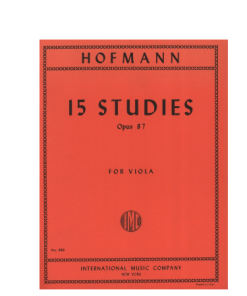 LIBRO 15 Studi Op. 87 PER VIOLA Di Hofmann