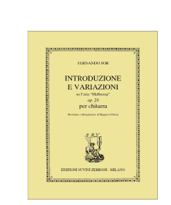 LIBRO Introduzione & Variazioni su l'aria "Malbroug" Op. 28 Di Fernando Sor ( revisione di R. Chiesa )