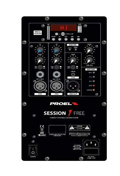 SISTEMA AMPLIFICATO A COLONNA PROEL SESSION1 FREE - immagine 2