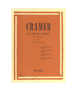 LIBRO 60 Studi Scelti per Pianoforte Di Cramer