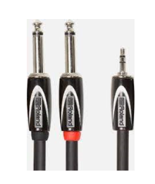 CAVO PROFESSIONALE ROLAND  2 JACK 6,3MM - JACK 3,5MM 1,5MT  RCC-5-3528  Black Series