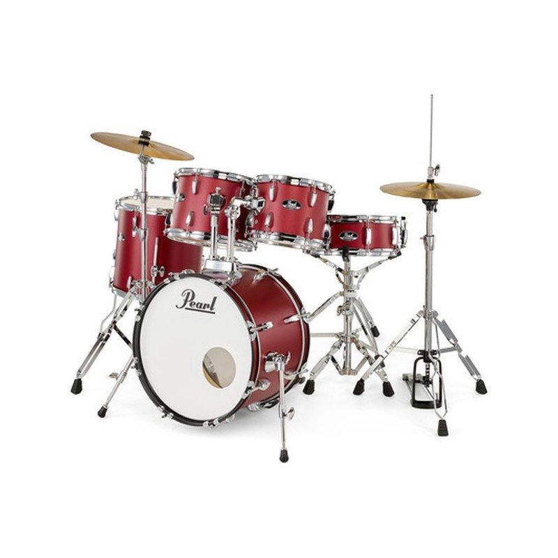 BATTERIA ACUSTICA PEARL Roadshow RS505C/C747 MATT RED con Piatti e Sgabello