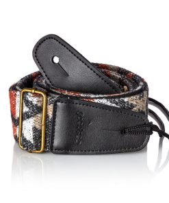 TRACOLLA PER CHITARRA E BASSO BESPECO   con pattern in LANA E PELLE  NERA