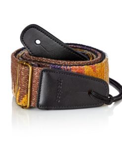 TRACOLLA PER CHITARRA E BASSO BESPECO   con pattern in LANA E PELLE  GIALLA