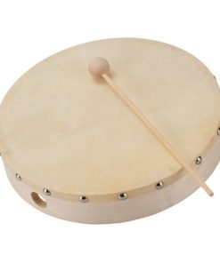 TAMBURELLO CON PELLE NATURALE  CON BATTENTE  S221 25 cm
