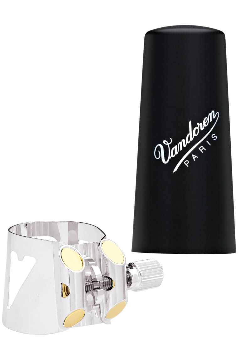 COPRIBOCCHINO E LEGATURA PER CLARINETTO Bb VANDOREN LC01P Optimum argentata con cap