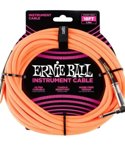 CAVO JACK-JACK  ERNIE BALL 6084 Braided Cable 18' Neon Orange (5,49 mt)