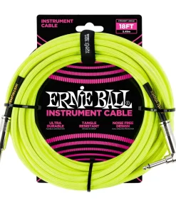 CAVO JACK-JACK  ERNIE BALL 6085 Braided Cable 18' Neon Yellow (5,49 mt)
