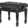 PANCA PER PIANOFORTE GEWA DELUXE XL PELLE PUNZONATA Nero lucido