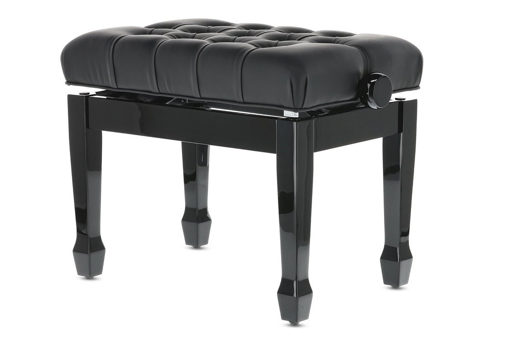 PANCA PER PIANOFORTE GEWA DELUXE XL PELLE PUNZONATA Nero lucido